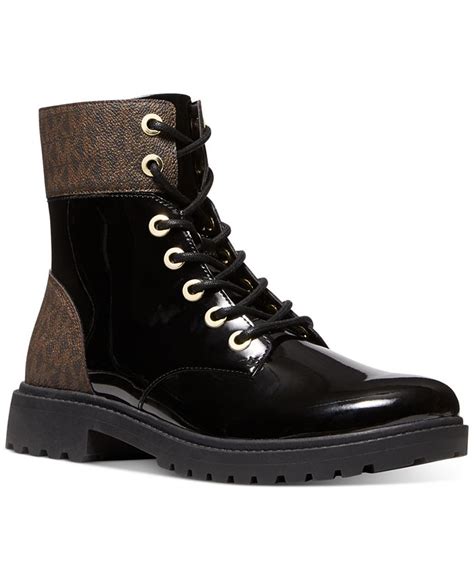 michael kors women's alistair lace-up lug sole combat booties